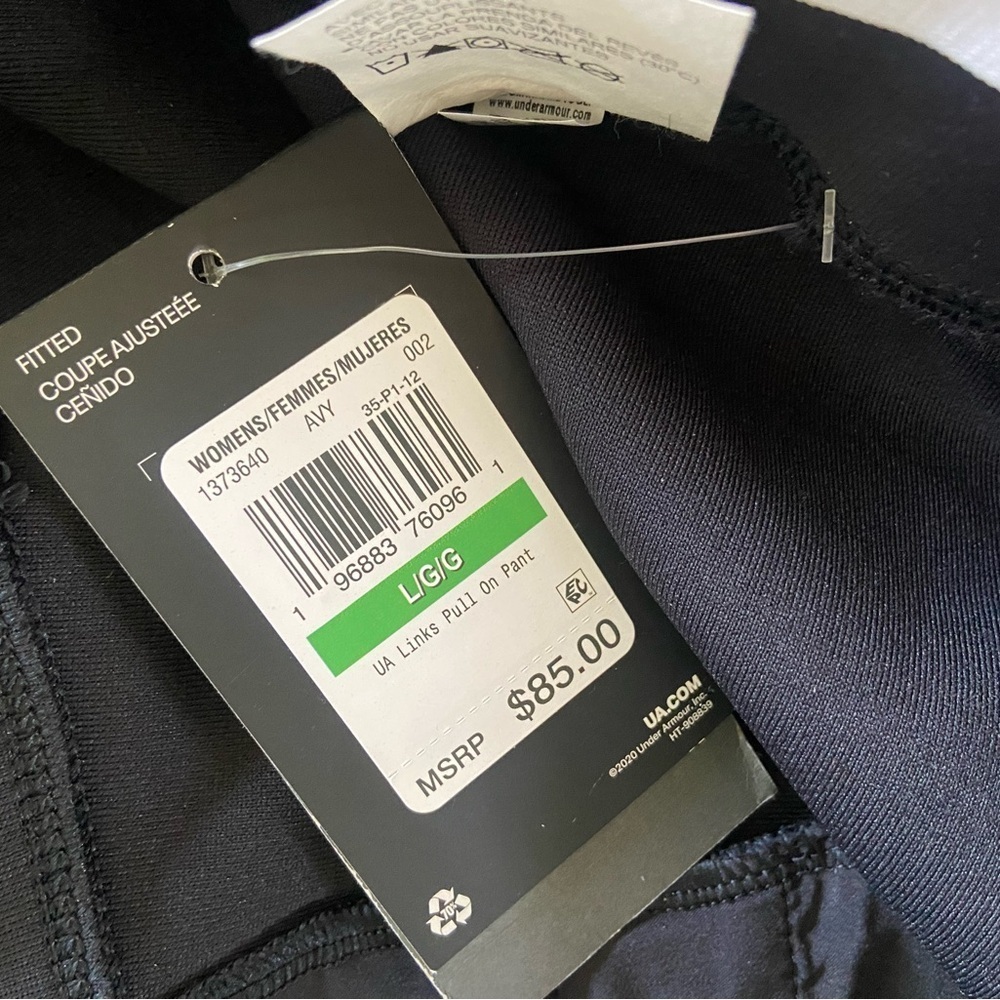 NEW W/Tags Women’s UNDER ARMOUR Fitted Hi-Rise Ankle Pants Lg Black - Picture 10 of 10